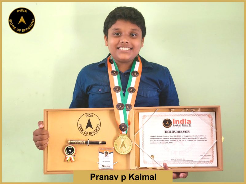 Image of Pranav P. Kaimal with IBR Achiever certificate