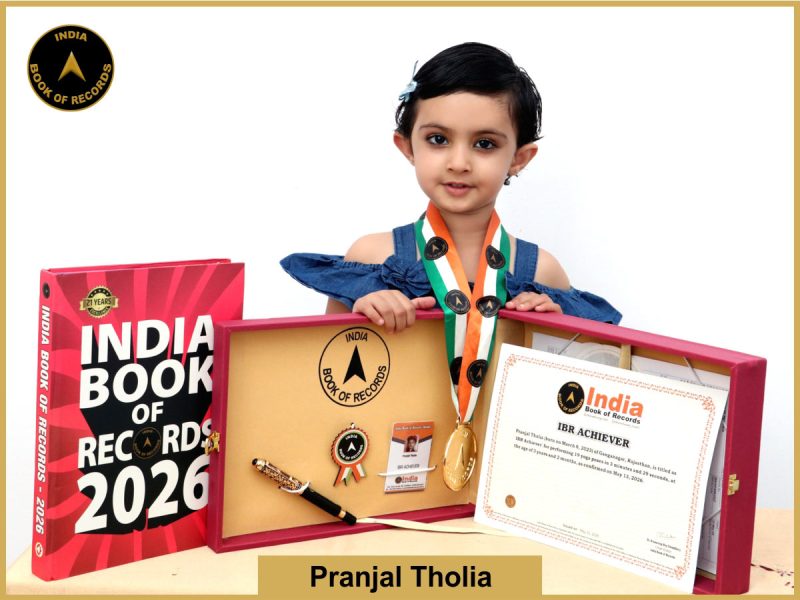 Image of Pranjal Tholia with IBR Achiever Certificate.