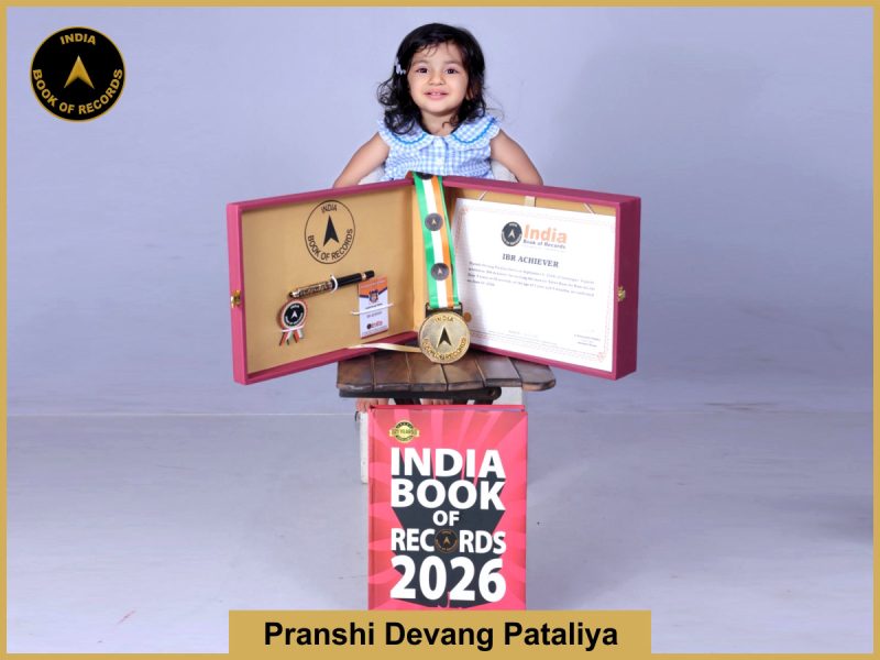 Image of Pranshi Devang Pataliya with IBR Achiever Certificate.