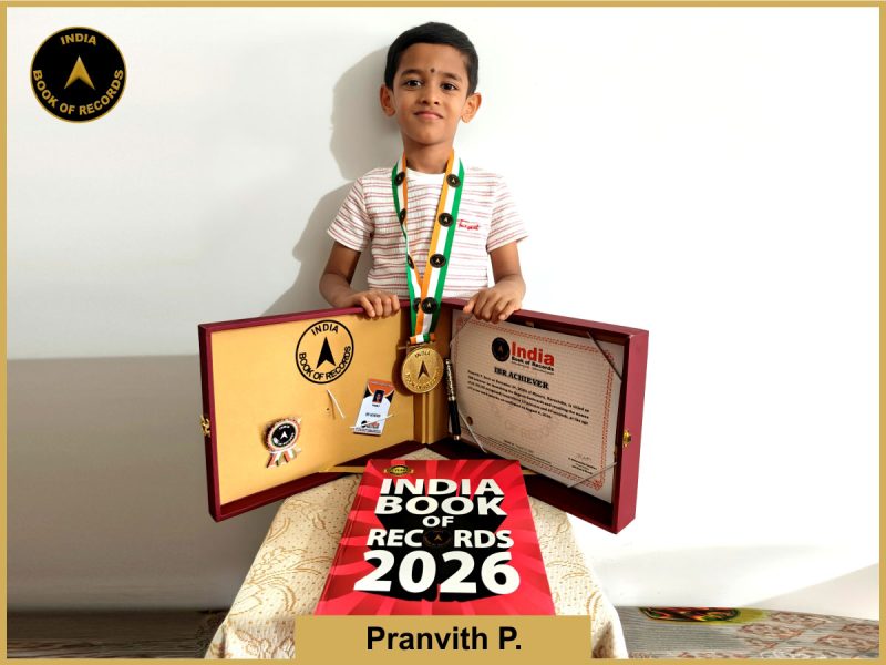 Image of Pranvith P. with IBR Achiever Certificate.