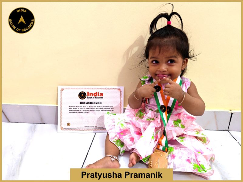 Image of Pratyusha Pramanik with IBR Achiever Certificate.