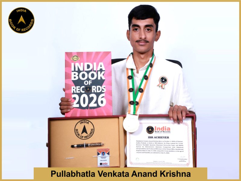 Image of Pullabhatla Venkata Anand Krishna with IBR Achiever Certificate.