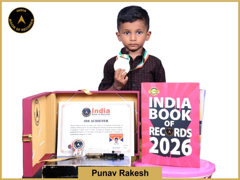 Pic of Punav Rakesh with IBR Achiever Certificate.