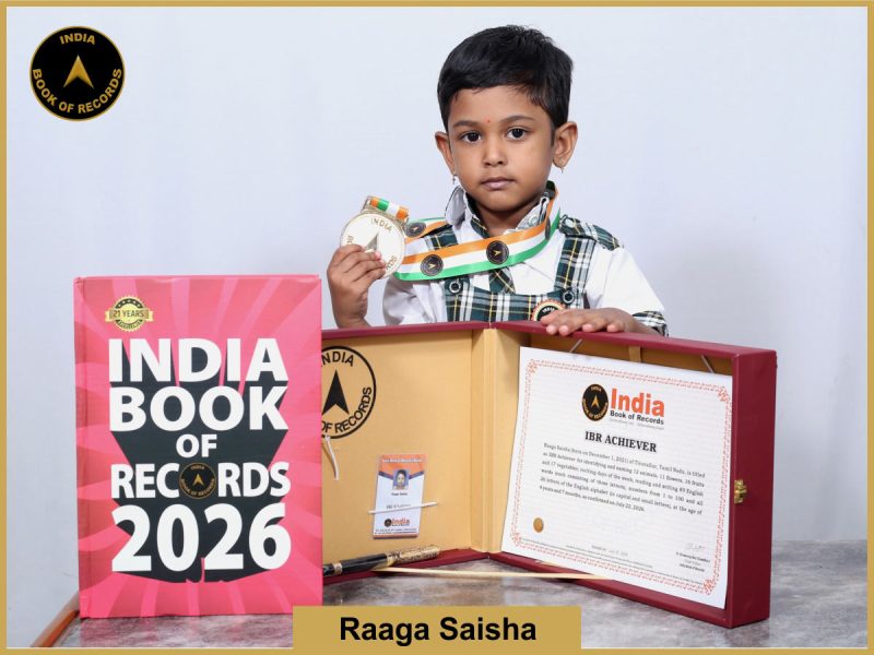 Image of Raaga Saisha with IBR Achiever Certificate.