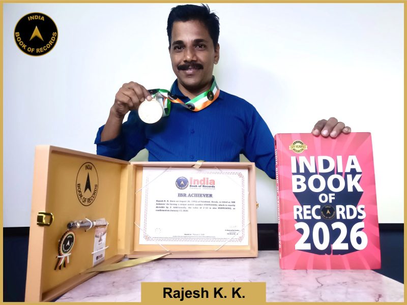 Image of Rajesh K. K. with IBR Achiever certificate.