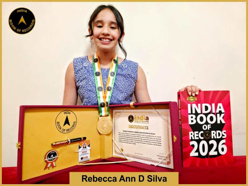 Pic of Rebecca Ann D Silva, Youngest holder of a Grade 8 qualification in vocals.