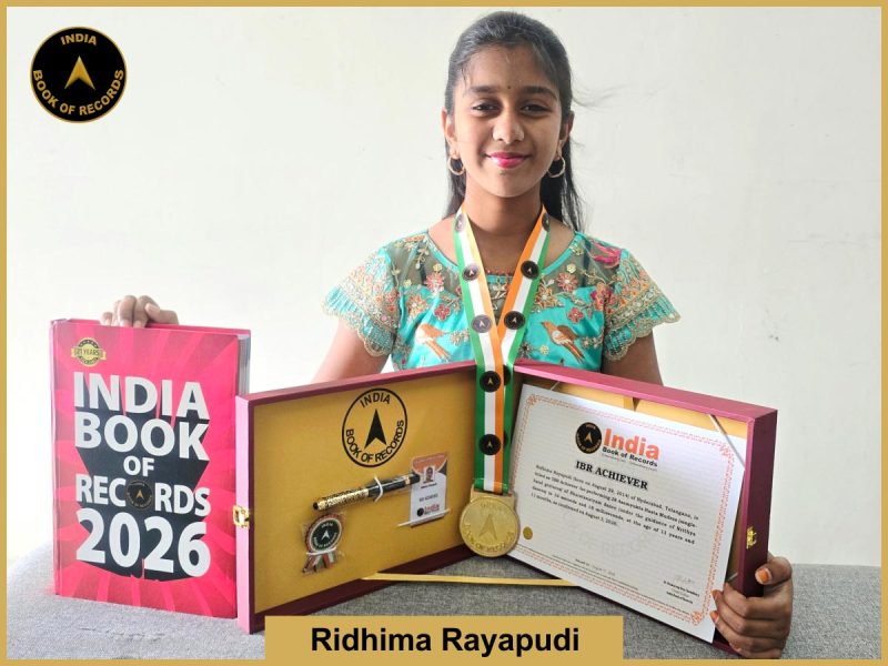 Image of Ridhima Rayapudi with IBR Achiever Certificate.