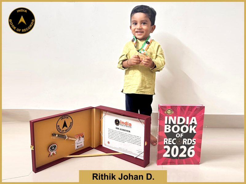 Pic of Rithik Johan D. with IBR Achiever Certificate.