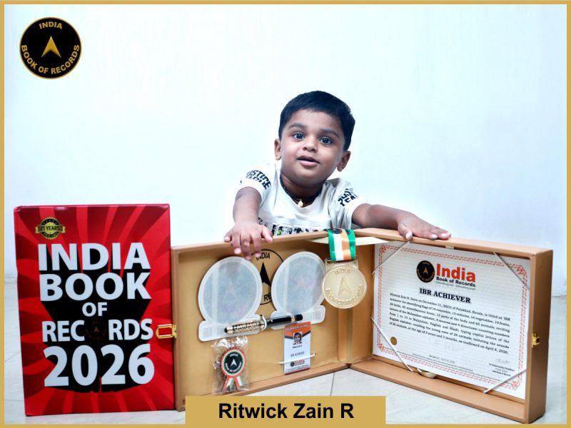 Image of Ritwick Zain R. with IBR Achiever Certificate.