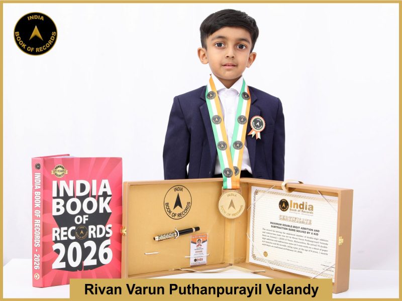 Image of Rivan VarunPuthanpurayil Velandy, Maximum double-digit addition and subtraction sums solved by a kid