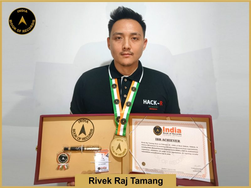 pic of Rivek Raj Tamang with IBR Achiever Certificate.