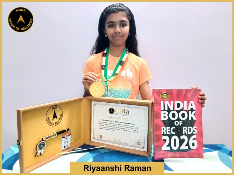 Image of Riyanshi Raman, Fastest child to recite 100 English words.