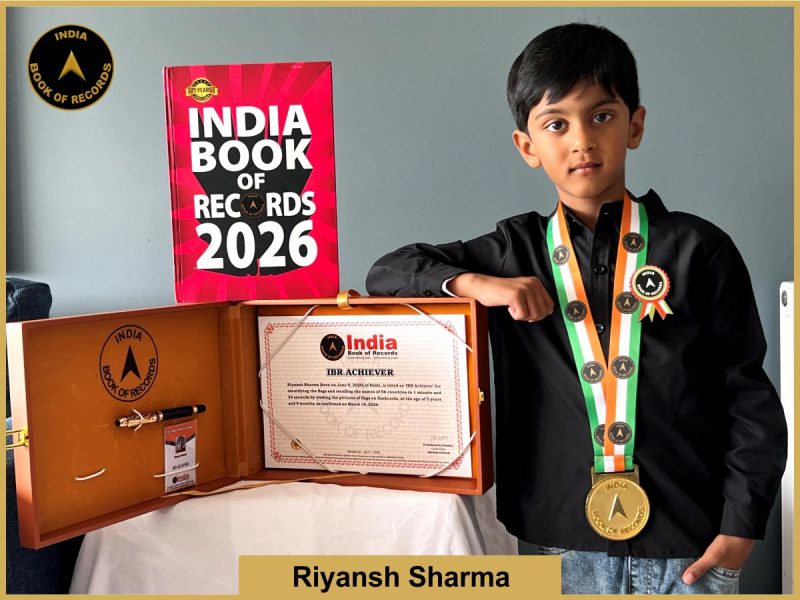 Pic of Riyansh Sharma with IBR Achiever certificate.