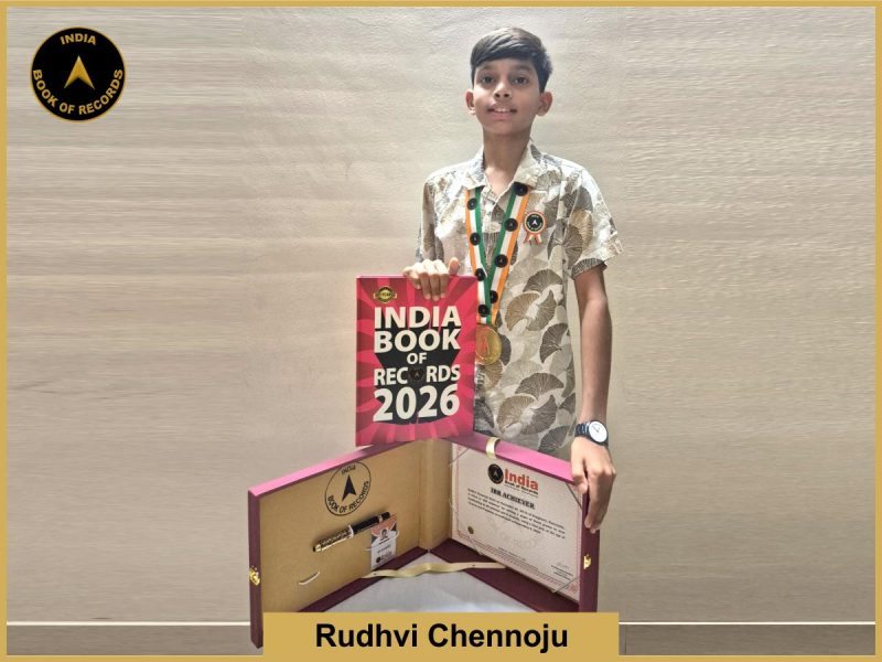 Pic of Rudhvi Chennoju with IBR Achiever Certificate.