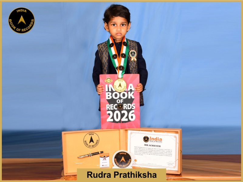 Image of Rudra Prathiksha with IBR Achiever certificate.
