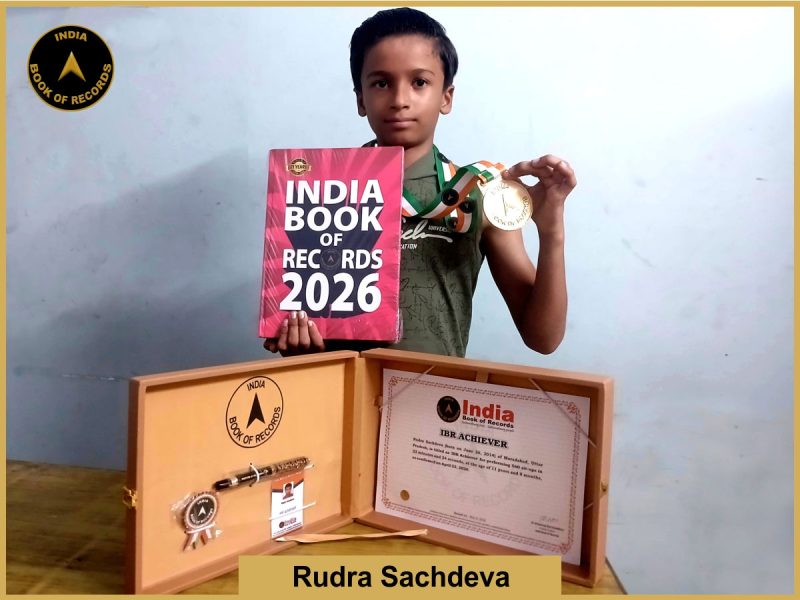 Image of Rudra Sachdeva with IBR Achiever certificate.