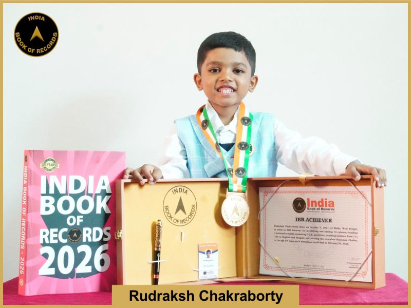 Pic of Rudraksh Chakraborty with IBR Achiever certificate.