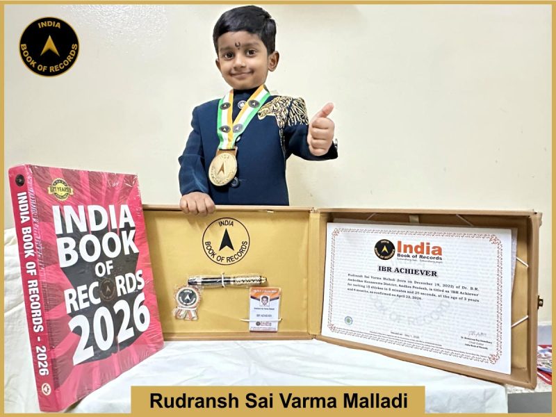 Image of Rudransh Sai Varma Malladi with IBR certificate .