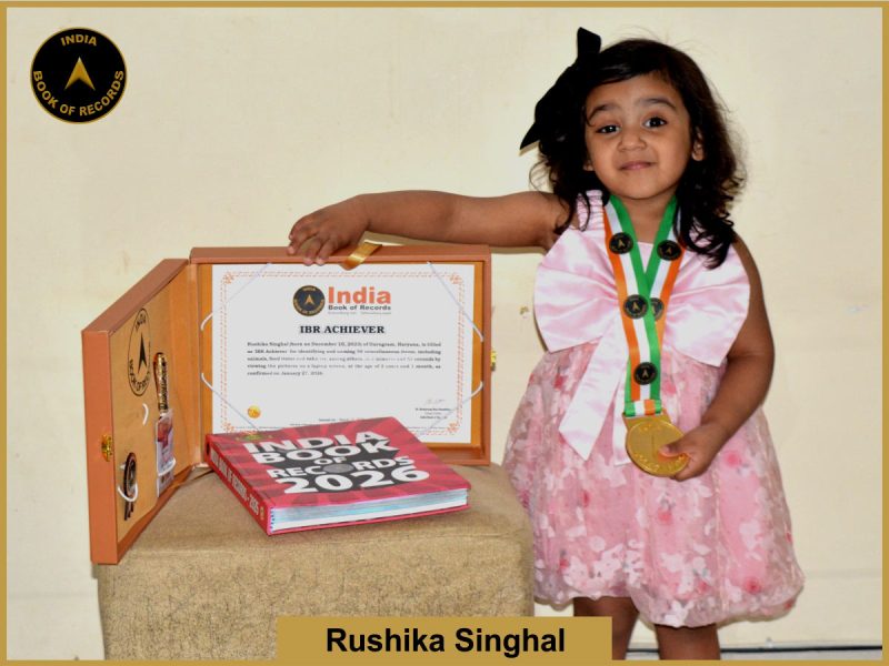 Image of Rushika Singhal with IBR Achiever certificate.