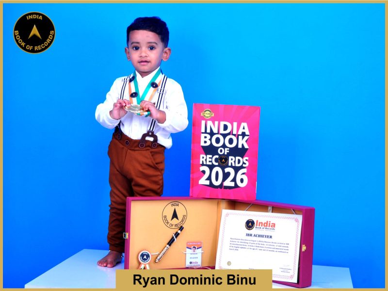 Image of Ryan Dominic Binu with IBR Achiever certificate.
