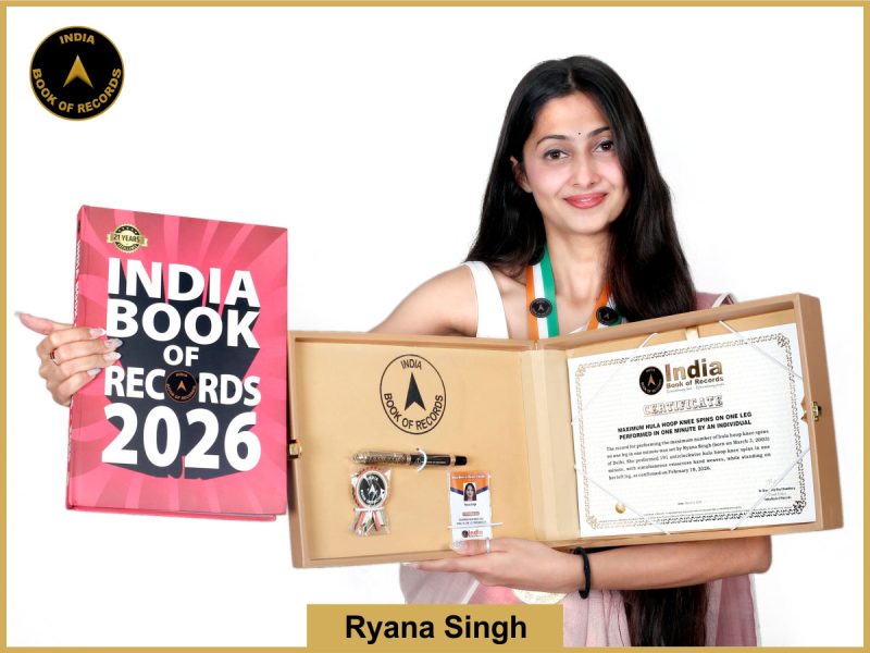 Image of Ryana Singh Maximum hula hoop knee spins on one leg performed in one minute by an individual