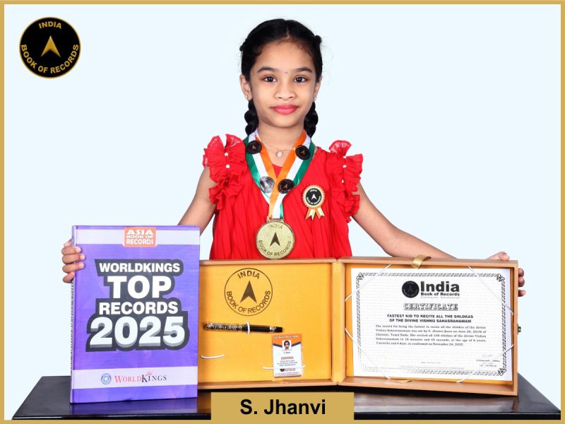 Fastest kid to recite all the shlokas of the divine Vishnu Sahasranamam