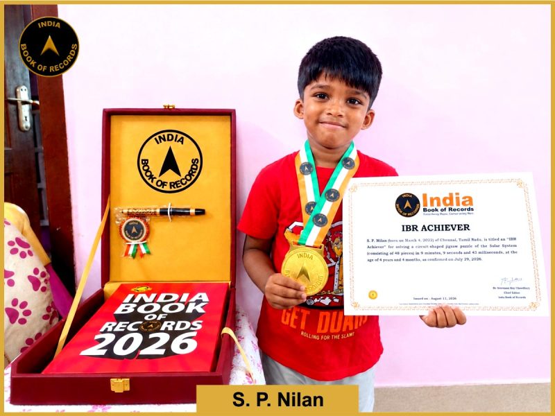 Pic of S. P. Nilan with IBR Achiever Certificate.