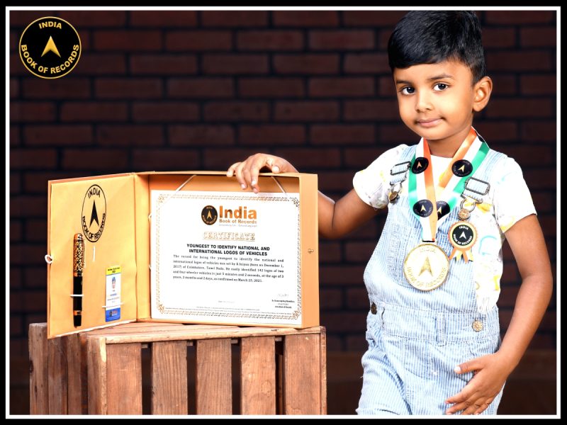 S.Iniyan - Youngest to identify national and international logos of vehicles