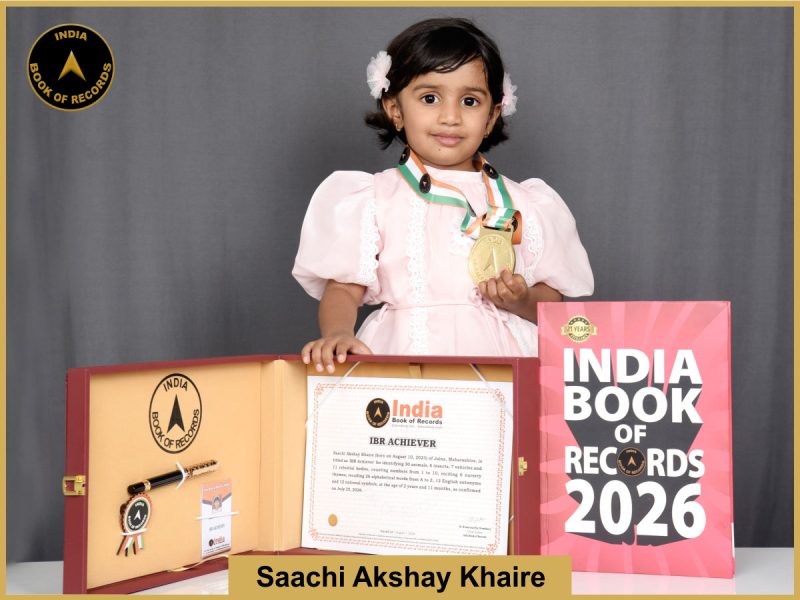 Image of Saachi Akshay Khaire with IBR Achiever Certificate.