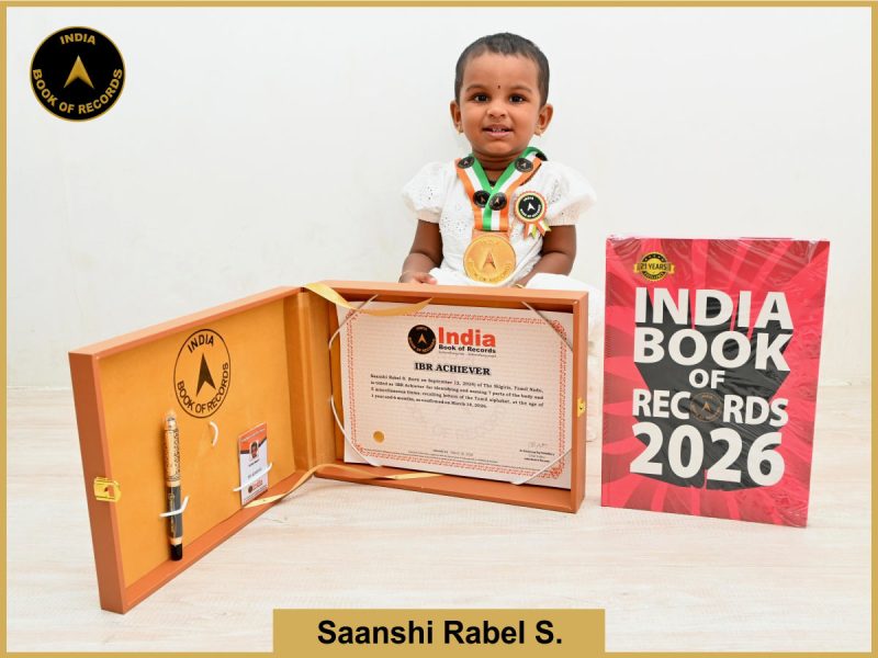 Image of Saanshi Rabel S. with IBR Achiever certificate.