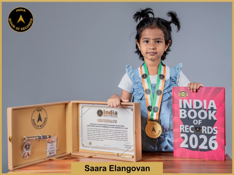 Maximum figure-eight Silambam rotations performed single-handedly in one minute by a kid