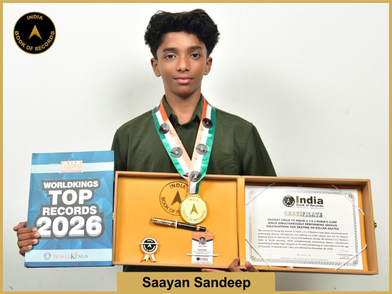 Fastest child to solve a 3 x 3 Rubik's Cube while simultaneously performing Abacus calculations and skating on roller skates