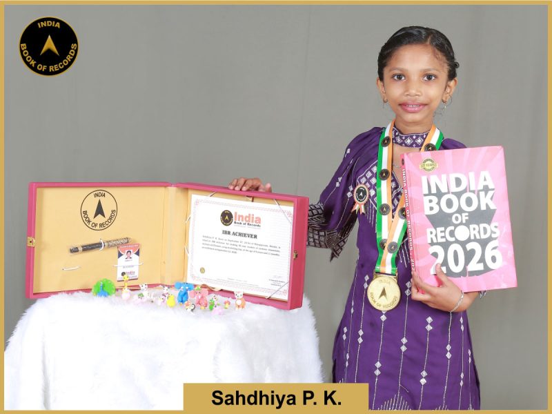 Image of Sahdhiya P. K. with IBR Achiever Certificate.