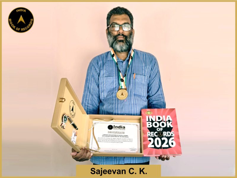 Image of Sajeevan C K, Largest collection of postal stamps on Vladimir Lenin held by an individual.