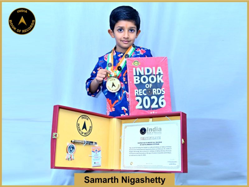 Image of Samarth Nigashetty, Fastest kid to recite all shlokas of Aditya Hridaya Stotram.