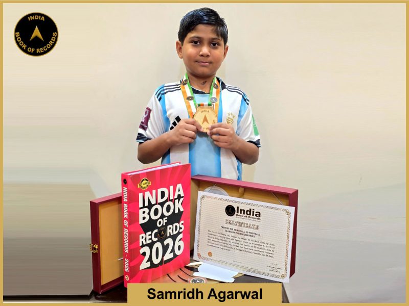 Image of Samridh Agarawal, Fastest kid to recall 50 football clubs by their countries.