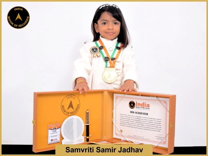 Image of Samvriti Samir Jadhav with IBR Achiever certificate.