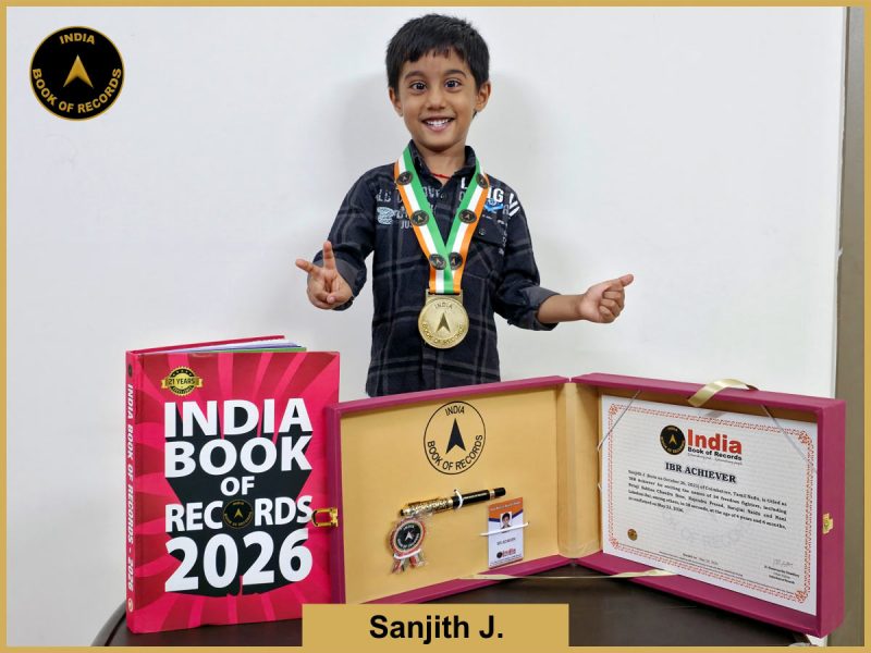 Image of Sanjith J. with IBR Achiever Certificate.