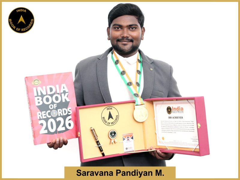 Pic of Saravana Pandiyan M. with IBR Achiever Certificate.