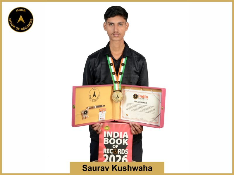 Image of Saurav Kushwaha with IBR Achiever Certificate.