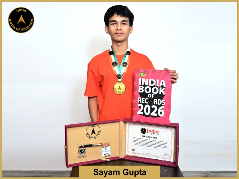 Image of Sayam Gupta with IBR Achiever Certificate.