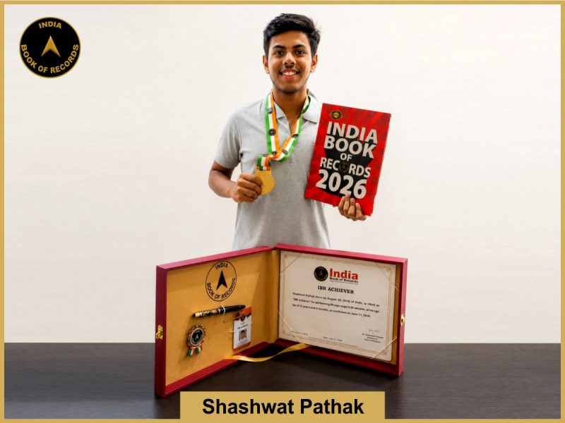 Image of Shashwat Pathak with IBR Achiever certificate.