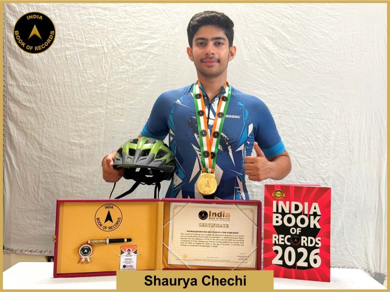 Image of Shaurya Chechi, Maximum distance run and cycled by a teen in one month.