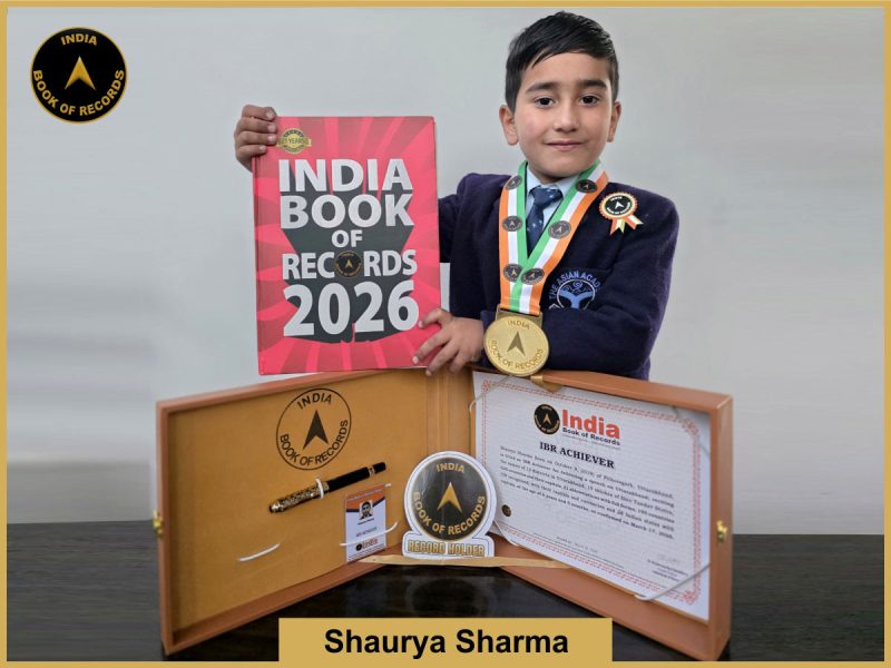 Pic of Shaurya Sharma with IBR Achiever certificate.
