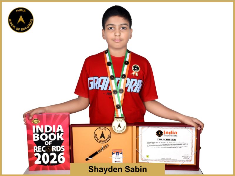 Image of Shayden Sabin with IBR Achiever certificate.