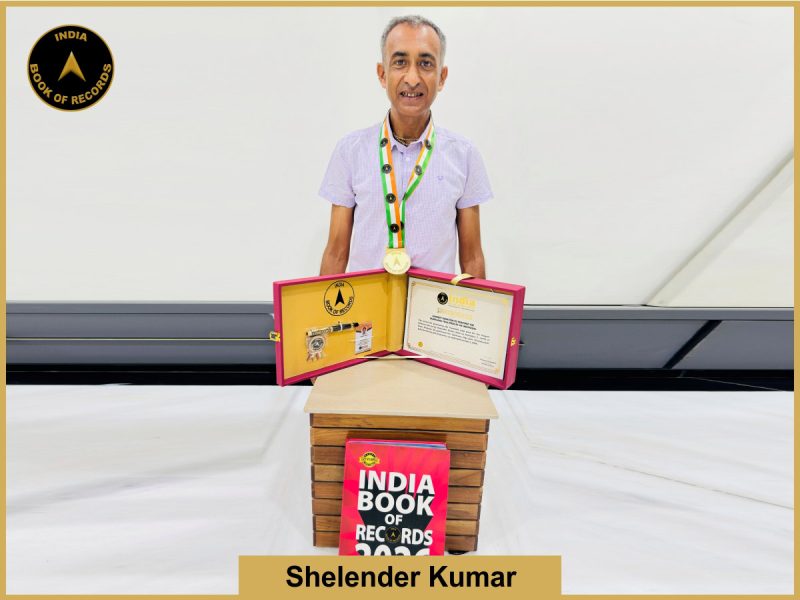 Pic of Shelendra kumar, Longest duration to perform the Vajrasana yoga pose by an individual.