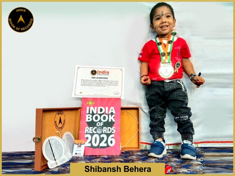 Image of Shibansh Behera with IBR Achiever certificate.