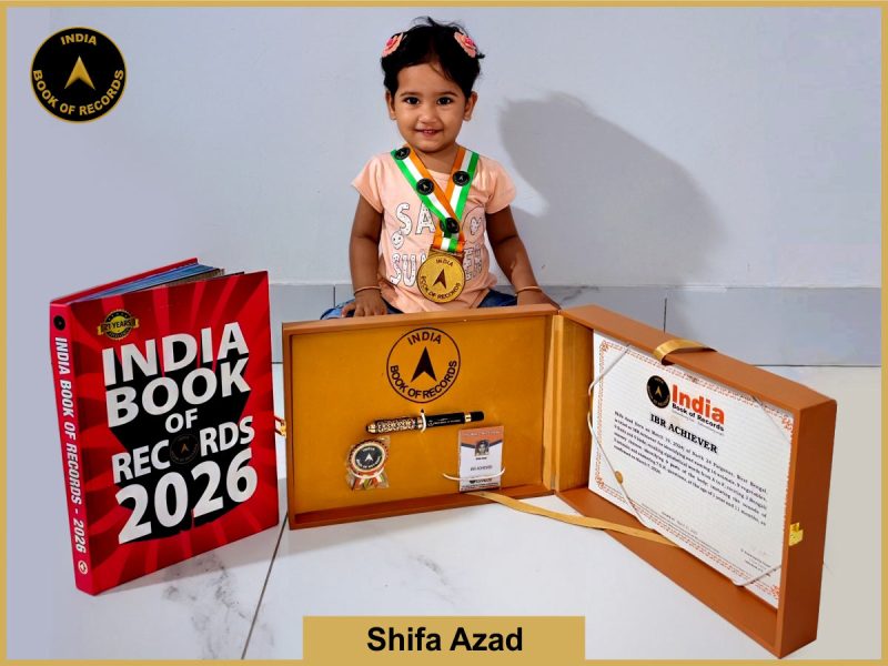 Image of Shifa Azad with IBR Achiever certificate.