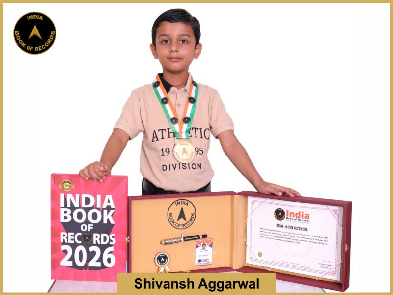 Image of Shivansh Aggarwal with IBR Achiever Certificate.