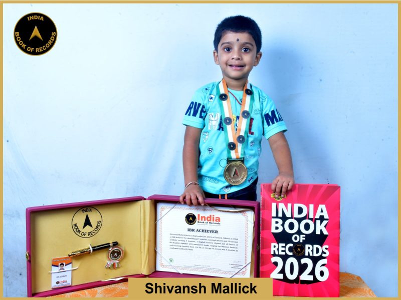 Image of Shivansh Mallick with IBR Achiever Certificate.